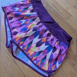 52.Reebok Women's Multicolor Geometric Athletic Shorts